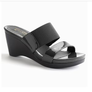 Chaps Black Wedges size 9